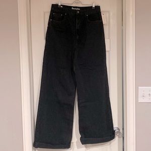 Snacks from Mother jeans - extra wide leg high rise black denim - size 31
